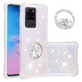 thumbnail image 1 of Funda para Samsung Galaxy S20 Ultra 5G con Brillo Líquido Flotante, Purpurina, Parachoques y Anillo Giratorio Soporte, 1 of 5