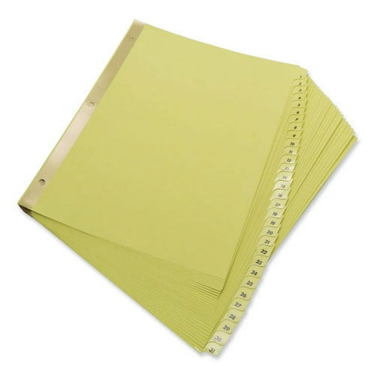 Deluxe Preprinted Plastic Coated Tab Dividers with Black Printing, 31-Tab, 1 to 31, 11 x 8.5, Buff, 1 Set Deluxe Preprinted Plastic Coated Tab Dividers with Black Printing, 31-Tab, 1 to 31, 11 x 8.5, Buff, 1 Set