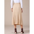thumbnail image 4 of DARING DIVA Women's Sweater Pleated A Line Knit Midi Skirt Small Khaki, 4 of 6
