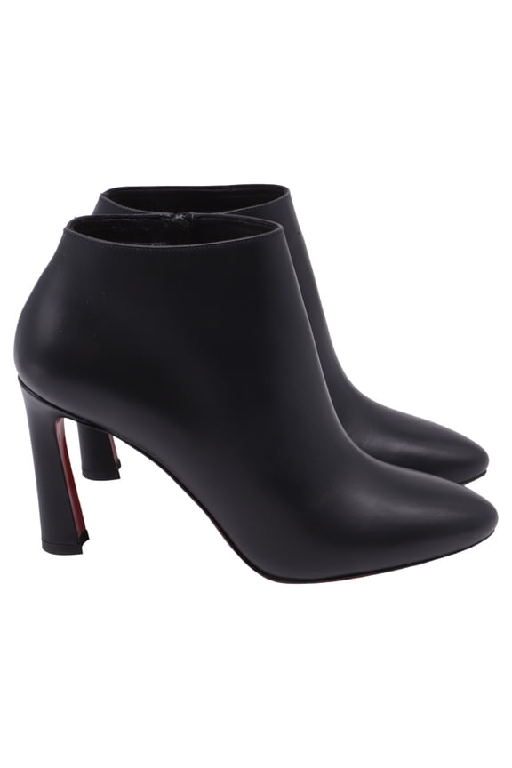 Pre-Owned Christian Louboutin Eleonor 85 Ankle Boots in Black Calf Leather