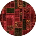 thumbnail image 1 of Ahgly Company Indoor Round Oriental Orange Modern Area Rugs, 3' Round, 1 of 4