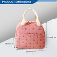 thumbnail image 7 of Cute Corduroy Lunch Bag for Women Men, Insulated Lunch Box Tote Bag Reusable Leakproof Bento Cooler Bag for Office Work Picnic Travel (Pink Flowers), 7 of 7