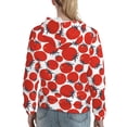 thumbnail image 7 of Picia Hand Drawn Tomatoes Pattern Casual Women's Hoodie, Hooded Sweatshirt with Kangaroo Pocket, Comfortable Pullover with Eye-catching Drawstrings-X-Large, 7 of 7