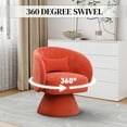 thumbnail image 5 of Wiilayok Swivel Barrel Chair, Linen Upholstered Swivel Cuddle Accent Chairs for Living Room, Comfy 360° Swivel Lounge Sofa Chair for Bedroom, Office, Hotel,Orange, 5 of 8