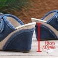 thumbnail image 6 of KIJBLAE Women's Denim Fabric Buckle Wedge Slide Sandals, Thick Sole Fashion Casual Summer Outdoor Beach Lazy Slides Blue 37, 6 of 9