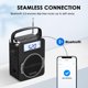 thumbnail image 3 of Radio portátil JEUJUG AM FM - Reloj digital con Bluetooth de 5 W, color negro, 3 of 7