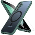 thumbnail image 1 of Hensinple - Funda magnética con protector de pantalla de cristal para Samsung Galaxy A14 5G, color verde, 1 of 8