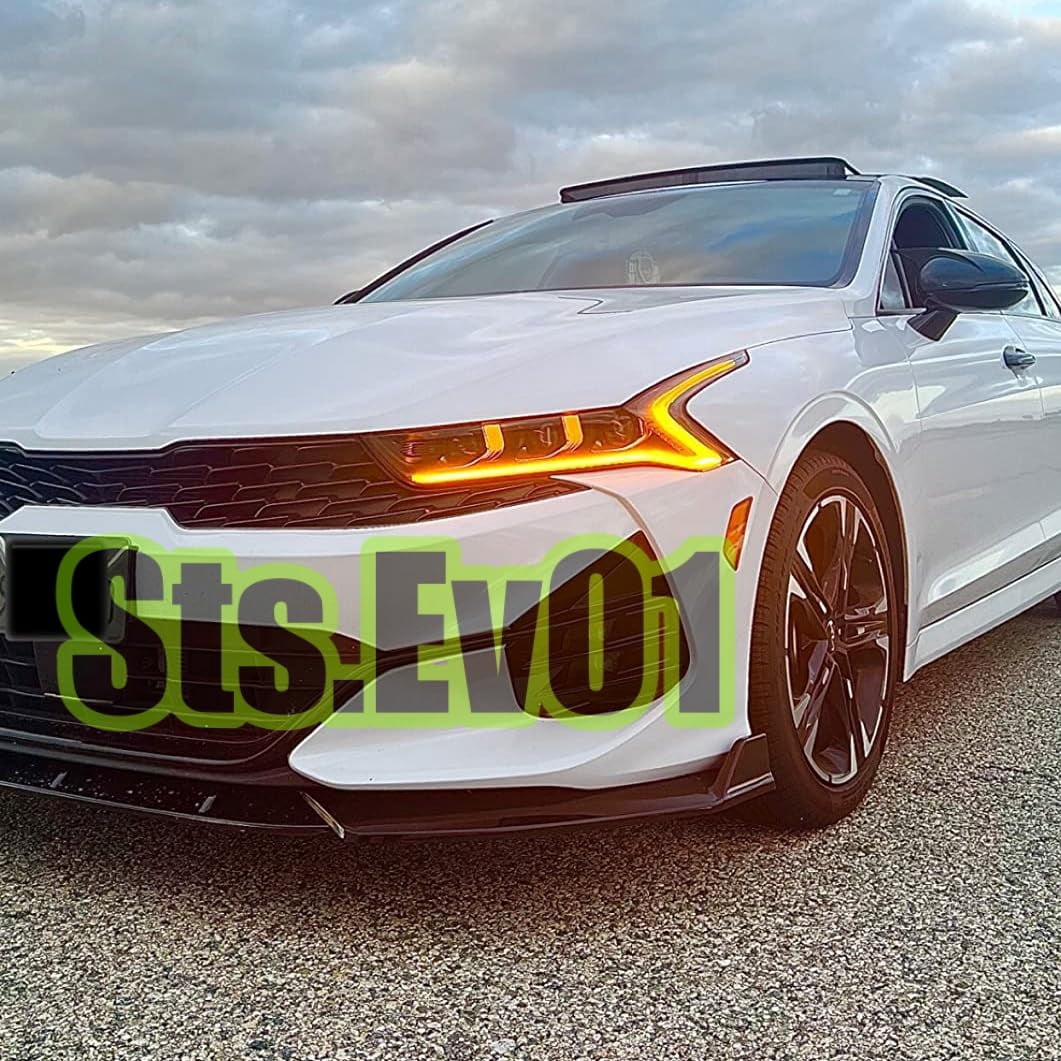 Front Bumper Lip Splitter Spoiler Compatible with KIA K5 EX/LX/LXS/GT 2021-2026 & Kia K5 GT/GT-Line 2025 2026, 3pcs Air Dam Chin Body Kit Underbody Lip Accessories (Gloss Black)