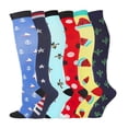 thumbnail image 1 of FhsagQ Socks Socks for Women with Robe Women 6Pc Long Compression Socks Leggings Long Running Compression Socks Outdoor Sports Socks Women Socks Fishnet Socks for Women Plus Size White Red L, 1 of 2