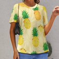 thumbnail image 6 of Lunarable Pineapple Women's Short Sleeve T-Shirt Crew Neck Casual Summer Trendy Loose Fit Tops, 6 of 6