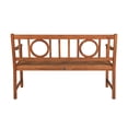 thumbnail image 4 of Apollo 51.2" 3-Seat Circle-Back 600-Lbs Support Acacia Wood Outdoor Garden Patio Bench, Teak, 4 of 8