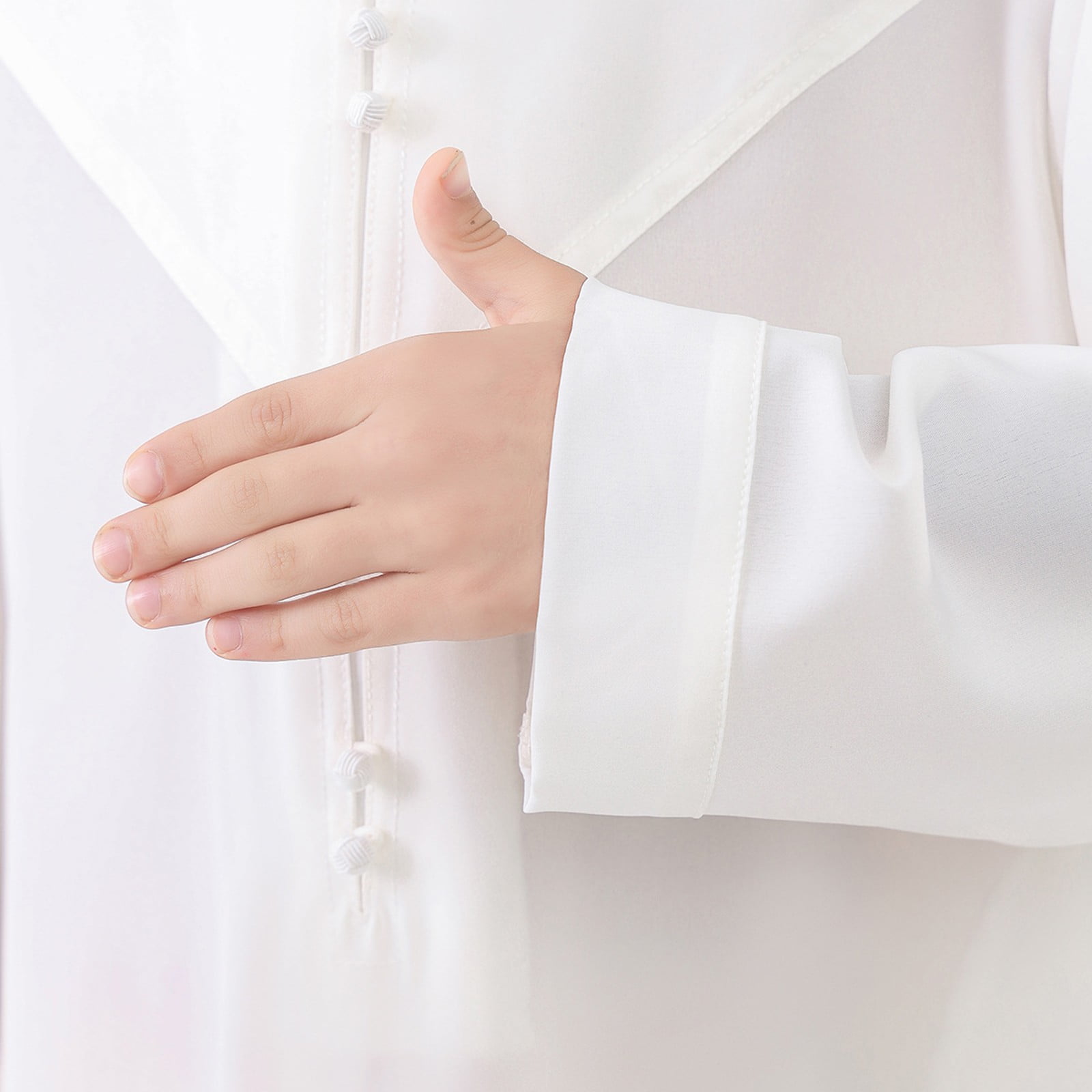 Little Kid Arabic Thobe Thobe Long Sleeve Kaftan Crew Robe National Teenage Boys Long Sleeve Embroidered Robe Set Arab Children's Wear under Shirts for Boy Boys Tee Shirts Large N 7-8 Years White