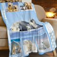 thumbnail image 2 of Polar Bear Blanket Lovely Wild Animal Throw Blankets for Girls Boys Super Soft Flannel Cozy Blankets Warm Lightweight Cute White Arctic Bears Blanket for Sofa Couch Bed Gift for Kids Adults 80"x60", 2 of 6