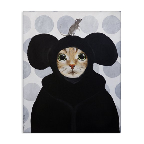 Stupell Industries Traditional Cat & Mouse Funny Animals Canvas Art, 24 x 30, by Coco de Paris