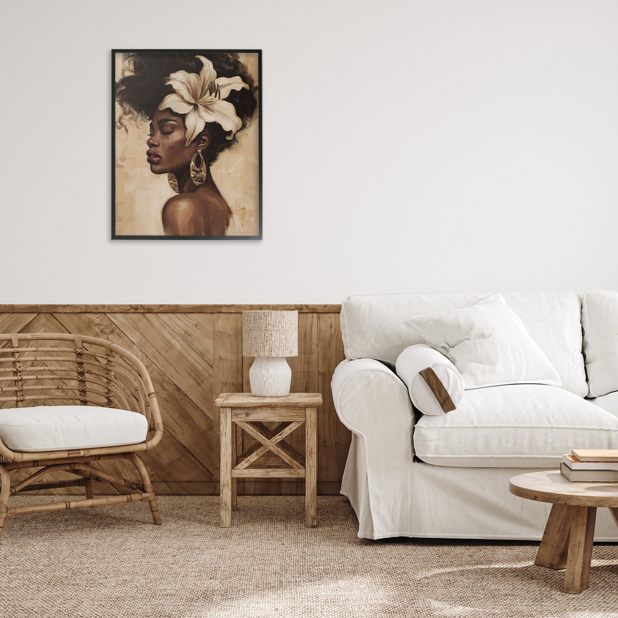 Stupell Industries Nocturne In Ivory Black Framed Giclee Art, design by Svetlana Aleynikova