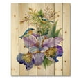 thumbnail image 3 of Designart 'Birds With Purple Iris' Traditional Print on Natural Pine Wood, 3 of 5