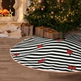thumbnail image 5 of Fuzoiu Ladybugs on Black and White Striped Print Christmas Tree Skirt,Xmas Christmas Decorations,Xmas Tree Mat for Farmhouse Holiday New Years Home Party Decor Tree Rugs-48", 5 of 6