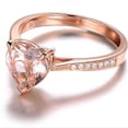 thumbnail image 3 of Anillos de joyería de corazón Anillos de bodas de cristal de moda para mujeres - Talla 7 (oro rosa), 3 of 5