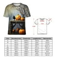 thumbnail image 2 of Halloween Ghosts Horror Pumpkin Women's Short Sleeve T-Shirt Crew Neck Casual Summer Trendy Loose Fit Tops, 2 of 6