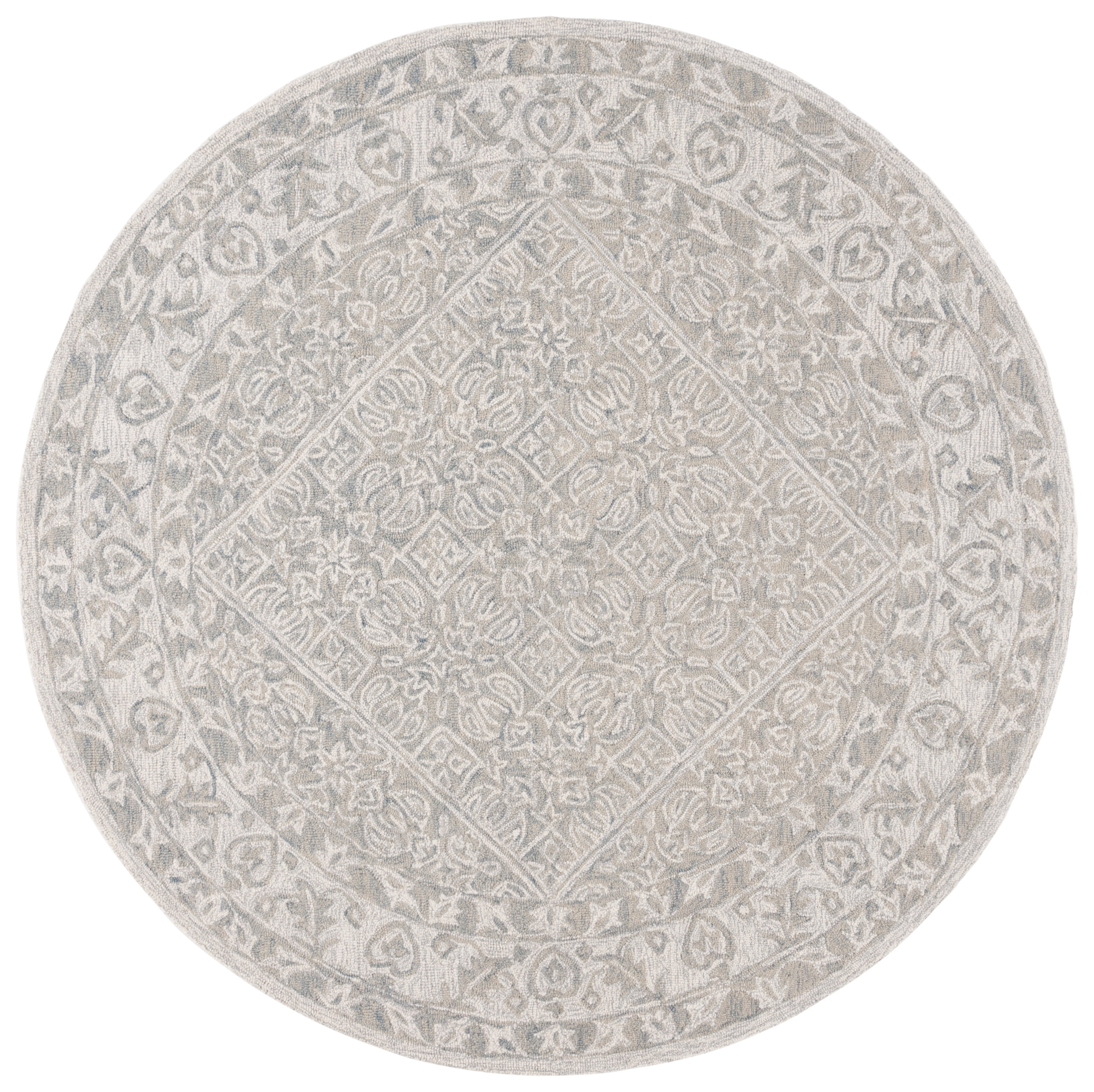 Safavieh Dip Dye Felicia Floral Area Rug, Gray/Ivory, 7' x 7' Round