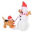 thumbnail image 1 of Decoraciones Navideñas Muñeco De Nieve Inflable De 4 Pies, Perro Que Orina, Decoración Para Exteriores/interiores/casa/patio Con Luces LED Blancas Y Bolsa De Agua, 1 of 7