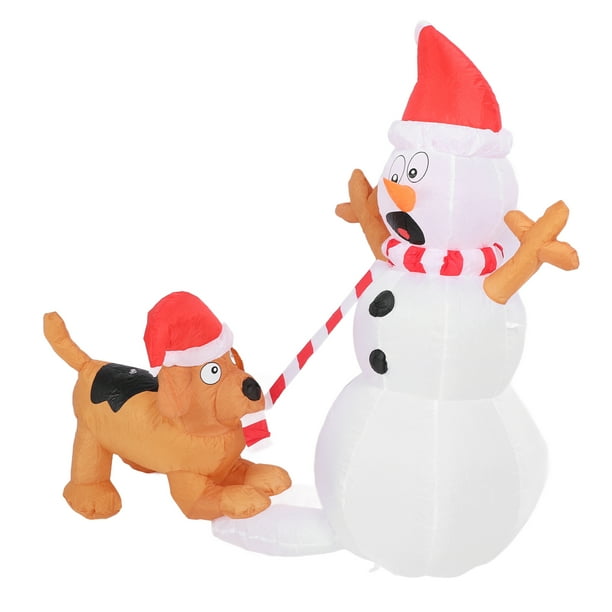 Decoraciones Navideñas Muñeco De Nieve Inflable De 4 Pies, Perro Que Orina, Decoración Para Exteriores/interiores/casa/patio Con Luces LED Blancas Y Bolsa De Agua