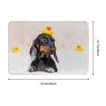 thumbnail image 3 of Haiem Dachshund Sitting in Bathtub Front Door Mat Indoor Outdoor Entrance, Waterproof All-Season, All-Weather Doormat, Durable Flannel Fabric, Fade Resistant, Low Profile, 16x24in, 3 of 9
