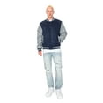 thumbnail image 4 of Victorious Men's Essential Melton Varsity Jacket Navy/Grey JK5073 Small, 4 of 4