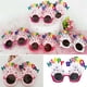 thumbnail image 3 of Sonducket Gafas de fiesta, disfraz, gafas de cumpleaños, gafas decorativas, decoración de ropa, fotografía, accesorio portátil reutilizable Cadenas y cordones para anteojos Rosado Sonducket AP012698-03, 3 of 6