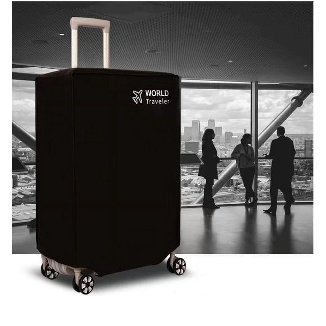 Housse de Protection Épaissie en Tissu Non Tissé Résistant à l'Usure pour Compartiment à Bagages, Housse Antipoussière Durable, Housse de Valise de Voyage Noire, Noir, 24 Pouces