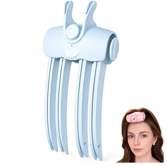 Electric Root Volumizer Clip, Heated Hair Root Lifting Tool with 2 Temperature Settings, Portable Type-C Rechargeable Hair Volume Styler for Flat Hair, Crown Booster Styling Tool (Blue)