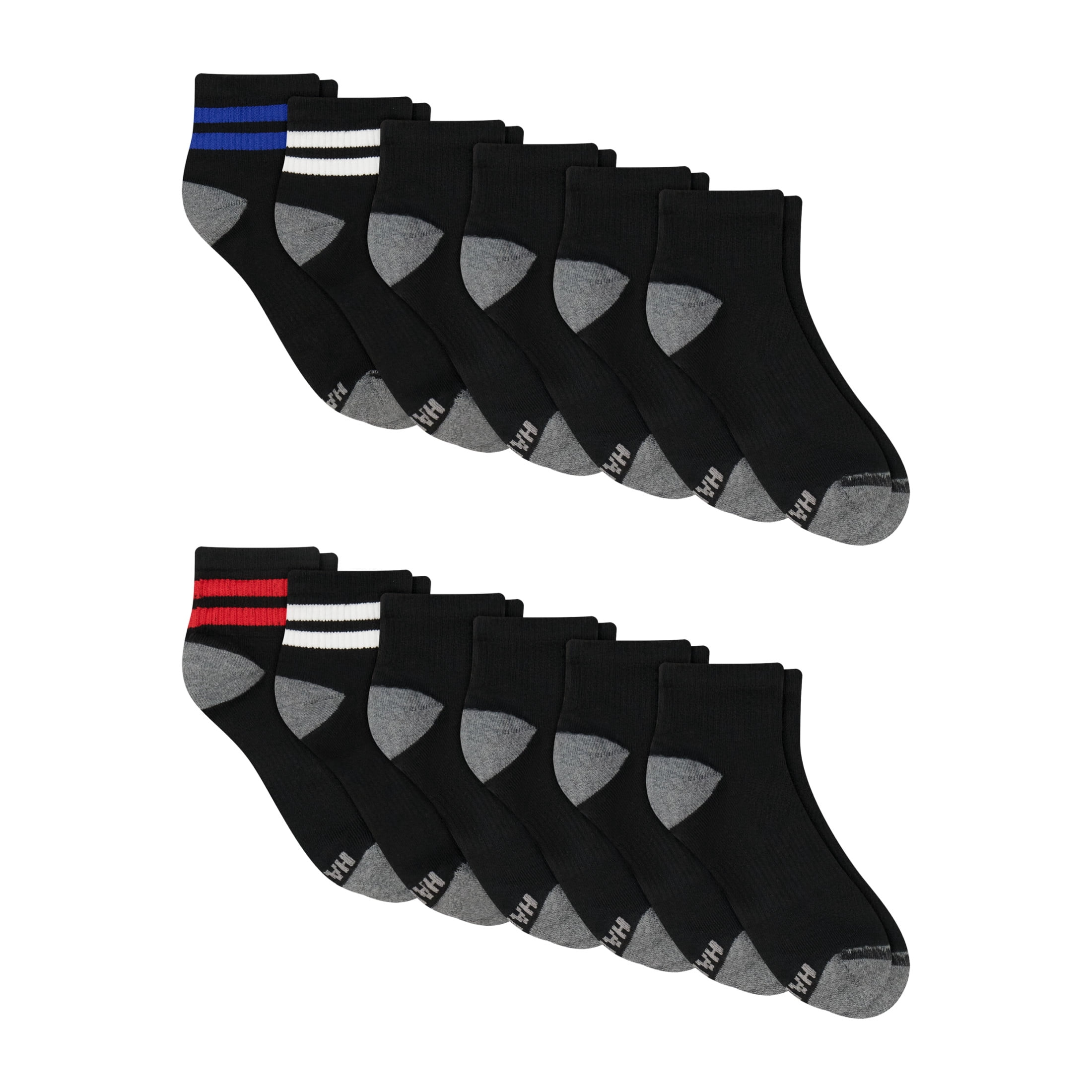 Hanes Mens Ankle Socks Pack, 12-Pack, Active X-Temp, Moisture-Wicking