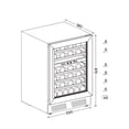 thumbnail image 6 of 24 Inch Wine Cooler Refrigerators 46 Bottle Capacity, Beverage Fridge Small Wine Cabinet Countertop Bar with Low Noise Operation Compressor and Clear Glass Door for Home Office Bar, Black, 6 of 7