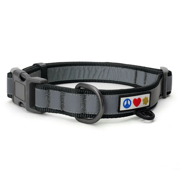 Pawtitas Classic Padded Reflective Dog Collar Lumberjack Extra Small Dog Collar Black