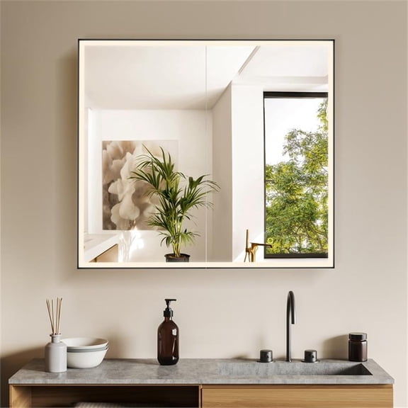 Fenice 36" Aluminum Surface-Mount/Reccessed Lighted Mirror Medicine Cabinet