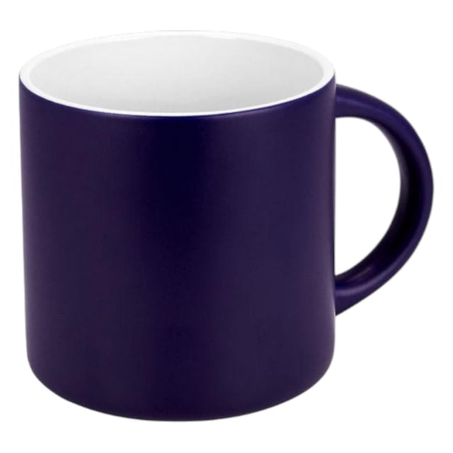 Paquete con 15 piezas de Taza de cerámica mate con interior blanco azul 9.4 x 9
