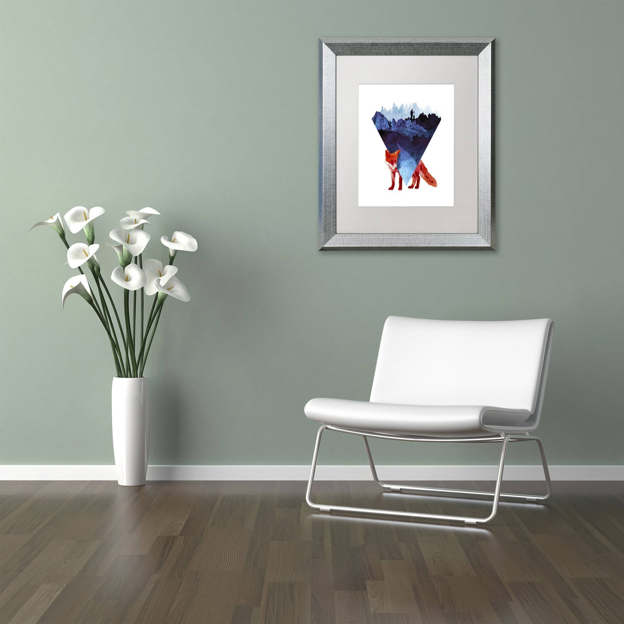 Trademark Fine Art 'Risky Road' Canvas Art by Robert Farkas, White Matte, Silver Frame