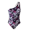 thumbnail image 4 of Babcutegg Women's High Waisted Two Piece Bikini Set Conservative Fashionable Swimsuit with Adjustable Spaghetti Straps and Print Design Purple Size 2XL, 4 of 5