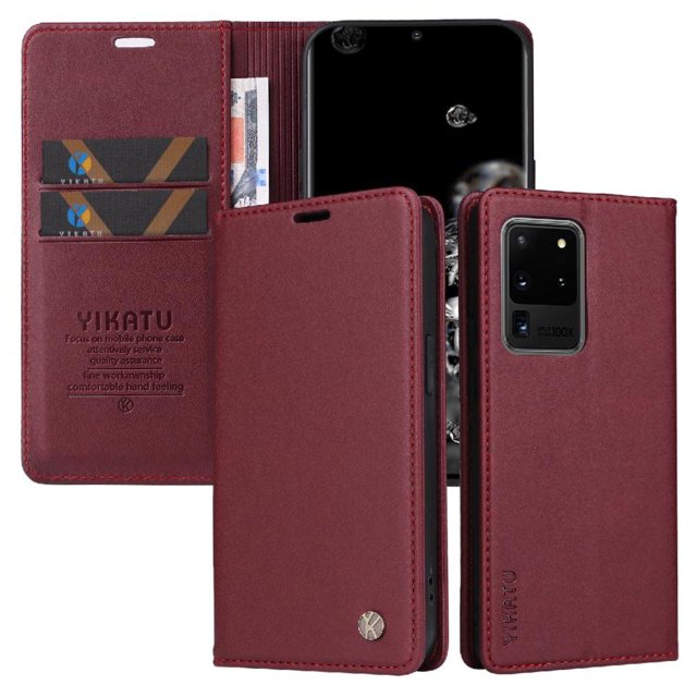 Funda para Samsung Galaxy S20 Ultra Estuche de Cuero PU Tipo Cartera con Ranuras para Tarjetas y Cierre Magnético
