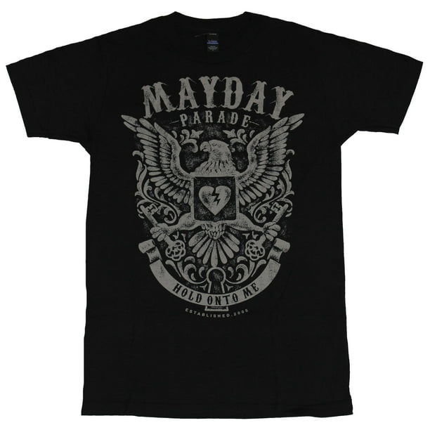 Mayday Parade - Mayday Parade Mens T-Shirt - Hold Onto ME Broken Heart Eagle Crest Image