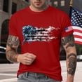 thumbnail image 2 of UngA America 250th Anniversary Shirt, Mens American Flag Shirt 4th of July T-Shirt USA Flag 1776 Patriotic Graphic Tee Short Sleeve Memorial Day Tops (Red,XL), 2 of 7