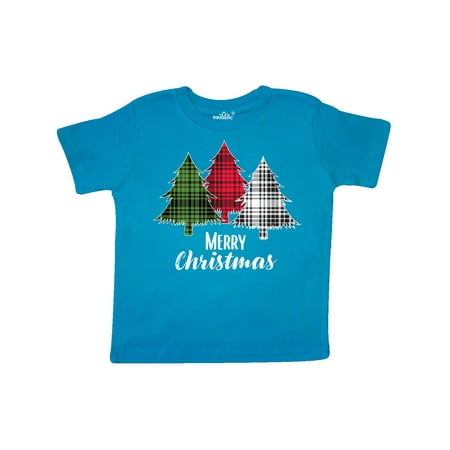 

Inktastic Merry Christmas Plaid Trees Gift Toddler Boy or Toddler Girl T-Shirt