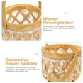 thumbnail image 6 of IFANLANDOR Woven Flower Planter Beige Wood 1Pack 5.9X4.5In Outdoor Garden, 6 of 8