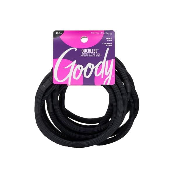 Goody Ouchless XL & Extra Thick Elastics - Black - 10Ct, Goody Elastics
