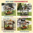 thumbnail image 5 of Deck Box Movable Oven Table on Wheels,Easy to Move 3-Tier Outdoor Grill Cart with Storage Racks, Side Handle,Outdoor Storage Box, 5 of 8