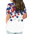 thumbnail image 4 of Virmaxy 4th of July Tunic Tops for Women to wear with Leggings Patriotic Veteran Shirt Plus Size Tops for Independence Day Casual Loose Summer Short Sleeve Blouse White 2XL, 4 of 6