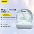 thumbnail image 3 of Baseus Noise Cancelling Wireless Earbuds Bluetooth 5.3 Ear Buds, Airnora 2, Blue, 3 of 17