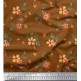 thumbnail image 1 of Soimoi Brown Cotton Duck Fabric Leaves & Flower Fabric Prints By Yard 42 Inch Wide, 1 of 3
