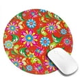 thumbnail image 2 of Disketp Vector Mexican Otomi Style Bright Small Mouse Pad 7.9x7.9 Inches,Washable Round Mousepad For Office Laptop Computer,Non-Slip Rubber Base Mouse Pads For Wireless Mouse, 2 of 8