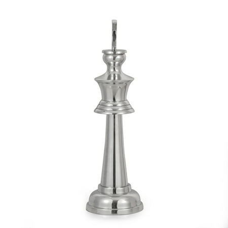 Elko Handcrafted Aluminum Decorative King Chess Piece, Silver